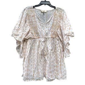 Jessica Simpson Maternity Metallic Patterned Kimono Sleeve Top size medium